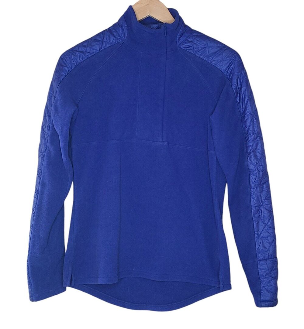 Athleta Women's Size Small Quilted Blue Purple Quarter Zip Fleece Pullover